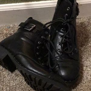 Black high ankle boots size seven